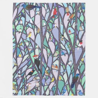 Couverture Polaire oiseaux dans le vitrail