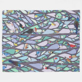 Couverture Polaire oiseaux dans le vitrail (Devant (Horizontal))