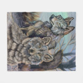 Couverture Polaire Oiseaux d'Artic Wintery Fleece Blanket (Devant (Horizontal))