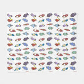 Couverture Polaire Oiseaux de caricature à lunettes (Devant (Horizontal))