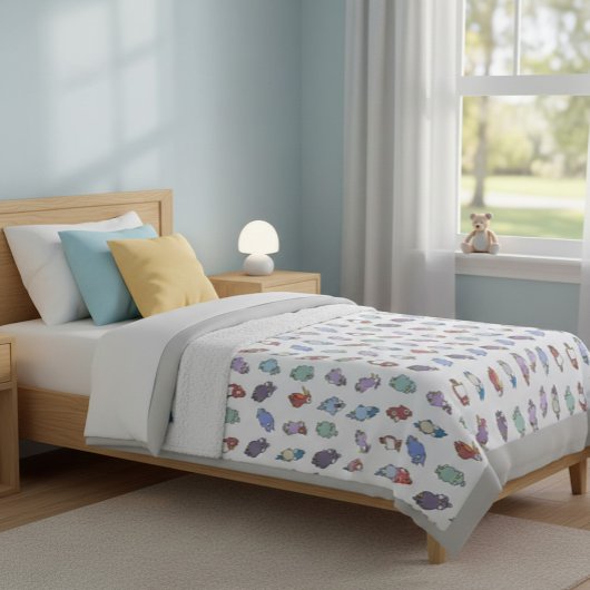 Couverture Polaire Oiseaux de caricature à lunettes