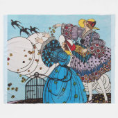 COUVERTURE POLAIRE OISEAUX DE PRINTEMPS ET DAMES, MODE DE BEAUTÉ ART  (Devant (Horizontal))