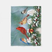 Couverture Polaire Oiseaux de vacances et Garland de Noël (Devant)