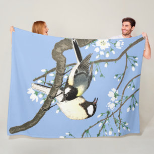 Couverture Polaire Oiseaux et fleurs de cerisiers Ohara Koson