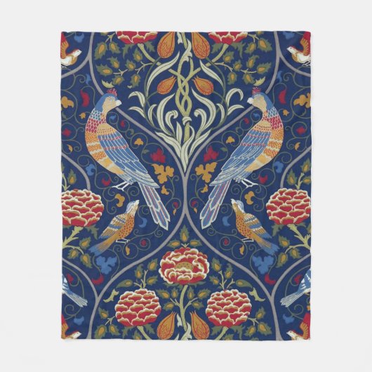 Couverture Polaire Oiseaux et fleurs, William Morris (Devant)