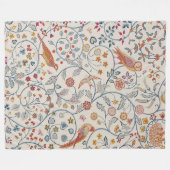 Couverture Polaire Oiseaux et fleurs, William Morris (Devant (Horizontal))