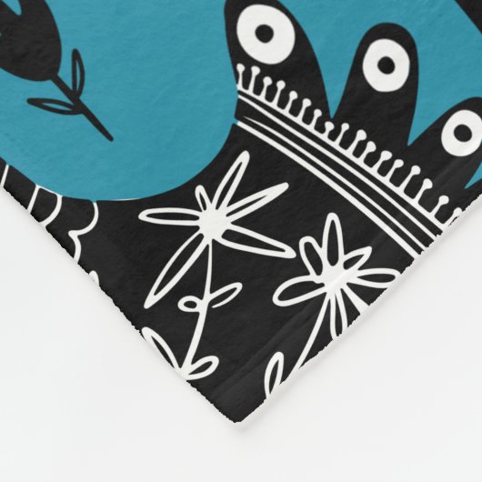 Couverture Polaire Oiseaux floraux de Socando (Coin)