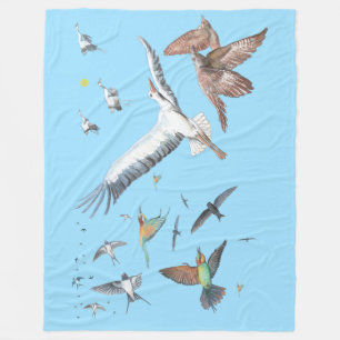 Couverture Polaire Oiseaux migrateurs traçant leurs vols Illustration