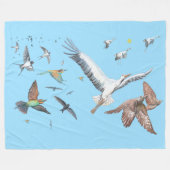 Couverture Polaire Oiseaux migrateurs traçant leurs vols Illustration (Devant (Horizontal))