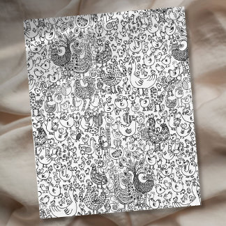 Couverture Polaire Oiseaux modernes en noir et blanc motif fantaisist