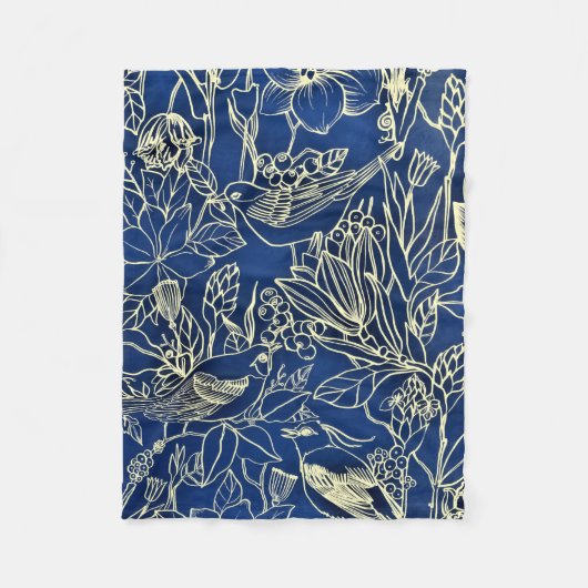 Couverture Polaire Oiseaux Printemps Floral Blossom Parties scintilla (Devant)