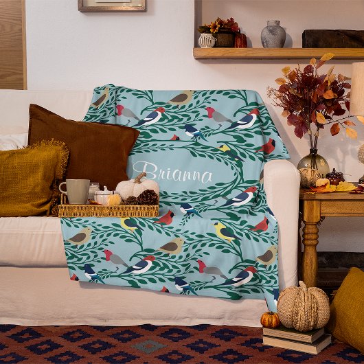 Couverture Polaire Oiseaux Sur Branches Personnalisées