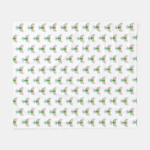 Couverture Polaire Oiseaux verts Flying Fleece Blanket (Devant (Horizontal))