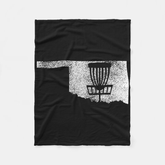 Couverture Polaire Oklahoma Disc Golf État Avec Panier Distressed Gr (Devant)