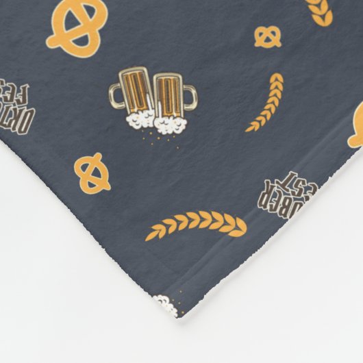 Couverture Polaire Oktoberfest Pretzel Beer Festival Motif Bleu (Coin)