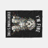 Couverture Polaire Old English Sheepdog Christmas I'm Fine Everything (Devant (Horizontal))