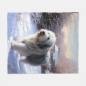 Couverture Polaire Old English Sheepdog Laisser neiger Noël (Devant (Horizontal))