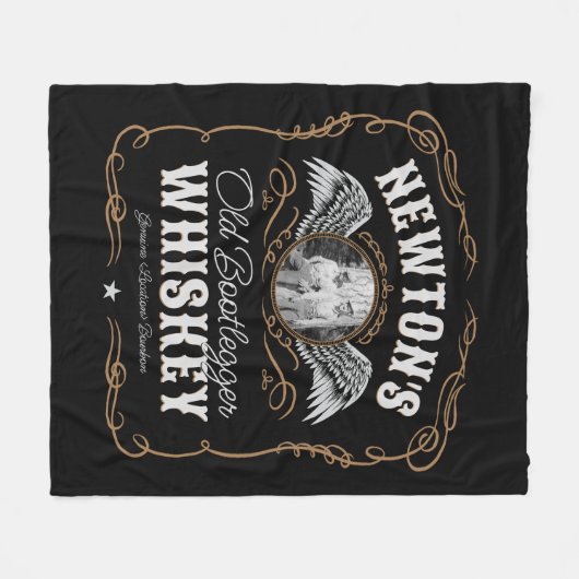 Couverture Polaire Old Moonshine Whiskey Étiquette AJOUTER PHOTO Nom  (Devant (Horizontal))