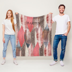 Couverture Polaire Old Wood Motif Rustique Personnalisé