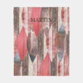 Couverture Polaire Old Wood Motif Rustique Personnalisé (Devant)