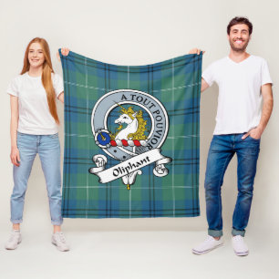 Couverture Polaire Oliphant Ancien Clan Badge Tartan Plaid