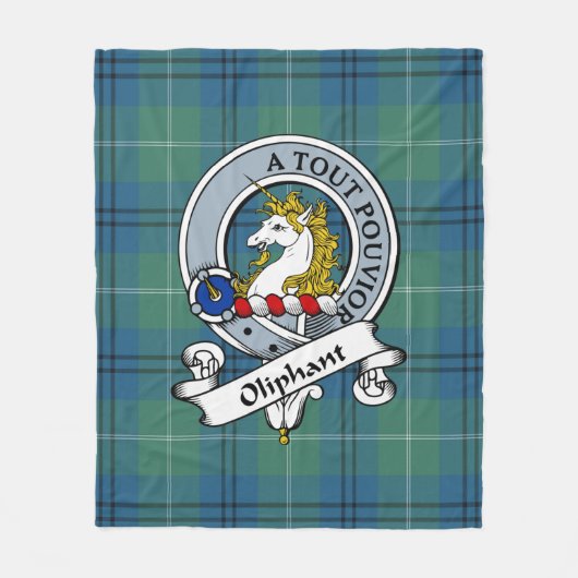 Couverture Polaire Oliphant Ancien Clan Badge Tartan Plaid (Devant)
