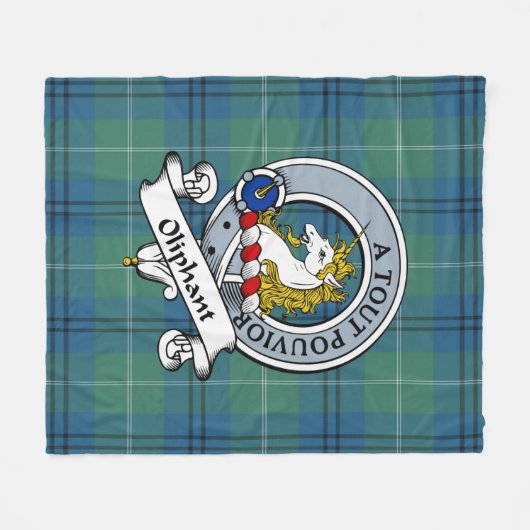 Couverture Polaire Oliphant Ancien Clan Badge Tartan Plaid (Devant (Horizontal))