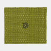 Couverture Polaire Olive avec Houndstooth Houndstooth Blanche polaire (Devant (Horizontal))