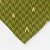 Couverture Polaire Olive avec Houndstooth Houndstooth Blanche polaire (Coin)