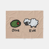 Couverture Polaire Olive Ewe (Je T'Aime) (Devant (Horizontal))