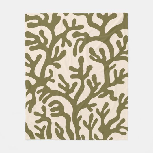 Couverture Polaire Olive Green Aesthétique Liquide Formes Organiques  (Devant)