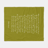 Couverture Polaire Olive Green Custom Poem Song Lyric Quote  (Devant (Horizontal))