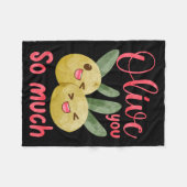 Couverture Polaire Olive You So Much Funny Food Pun Baby (Devant (Horizontal))