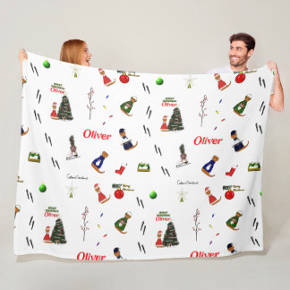 Couverture Polaire Oliver La Loutre Noël Motif Aléatoire