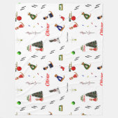 Couverture Polaire Oliver Le Motif aléatoire de Noël Otter (Devant)