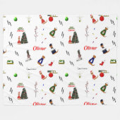 Couverture Polaire Oliver Le Motif aléatoire de Noël Otter (Devant (Horizontal))
