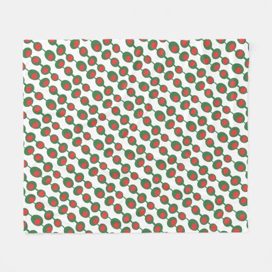 Couverture Polaire Olives atomiques Motif du milieu du siècle (Devant (Horizontal))