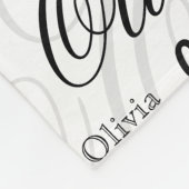 Couverture Polaire Olivia Custom Name Black White  (Coin)