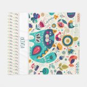 Couverture Polaire OLIVIA - Filles Nom Cadeau - COZY Folk Art CAT (Devant (Horizontal))