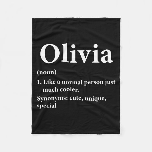 Couverture Polaire Olivia Name Definition Funny D (Devant)