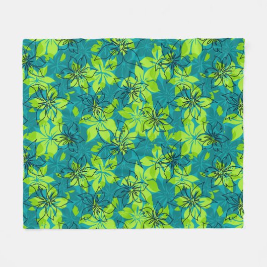 Couverture Polaire Olowalu Hibiscus Hawaiian Camo Aloha Chemise Impri (Devant (Horizontal))