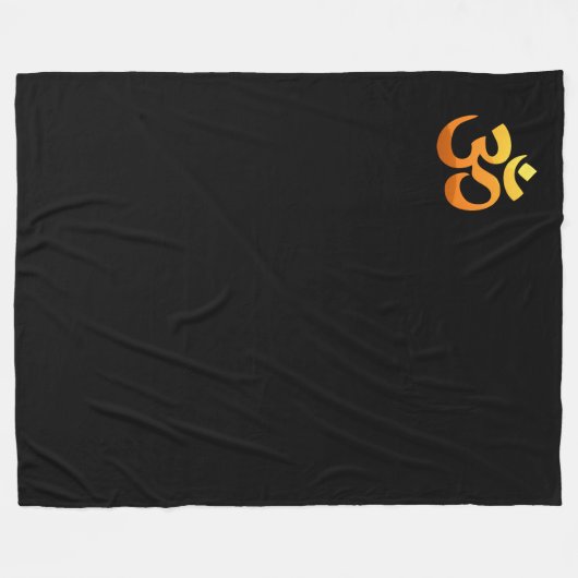 Couverture Polaire Om Mantra Symbole Blanche Or Soleil Méditation Yog (Devant (Horizontal))