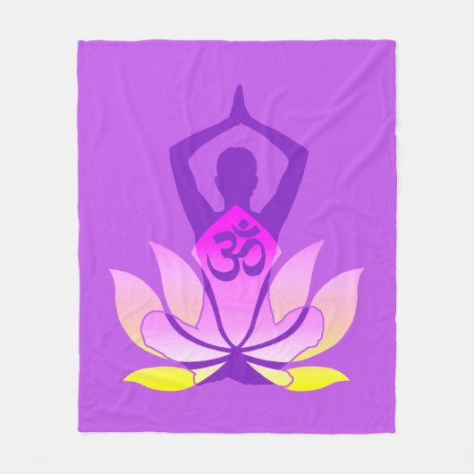 Couverture Polaire OM Namaste Spirituelle Lotus Fleur Yoga Pose Paste (Devant)