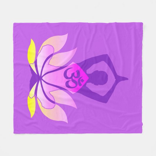 Couverture Polaire OM Namaste Spirituelle Lotus Fleur Yoga Pose Paste (Devant (Horizontal))