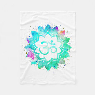 Couverture Polaire *~* Om Symbole Lotus Fleur Mandala White Nouvel Âg