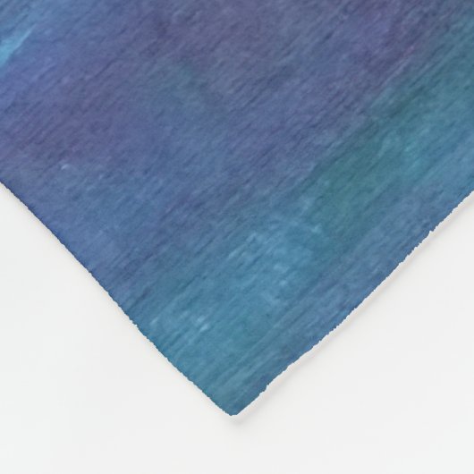 Couverture Polaire Ombre bleue Abstraite | Monogramme violet violet T (Coin)