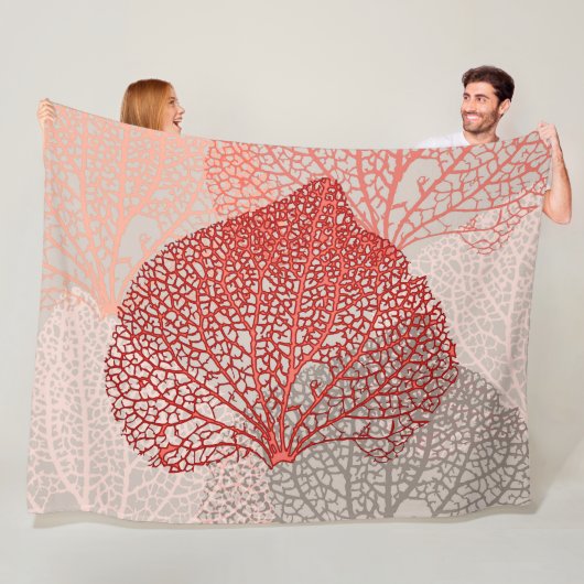 Couverture Polaire Ombre corail (En situation)