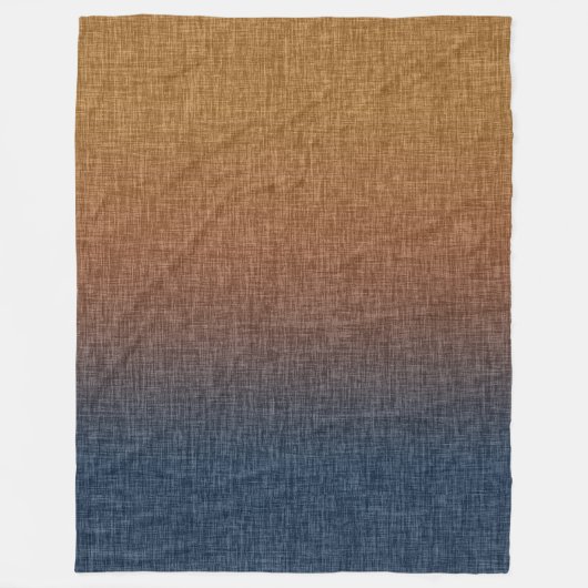 Couverture Polaire Ombre Crosshatch Amber Terracotta Clay Bleu (Devant)