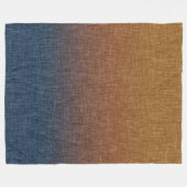 Couverture Polaire Ombre Crosshatch Amber Terracotta Clay Bleu (Devant (Horizontal))
