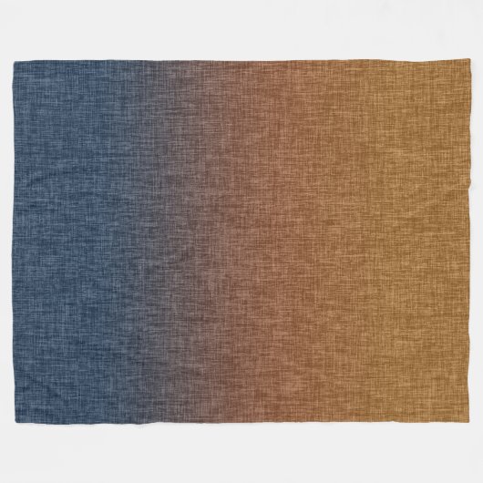Couverture Polaire Ombre Crosshatch Amber Terracotta Clay Bleu (Devant (Horizontal))